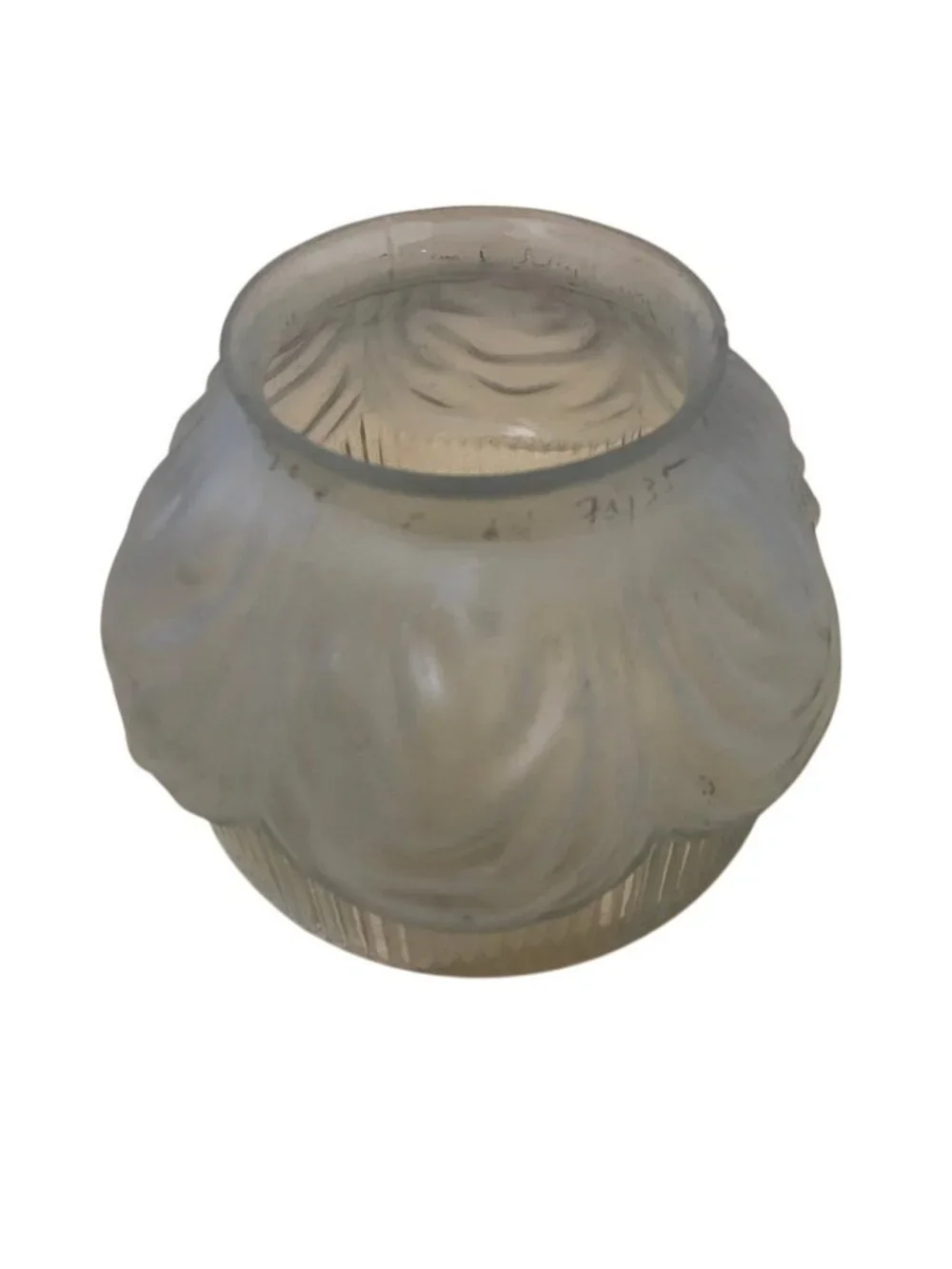 Antique Art Deco Swirl Design Frosted Glass Lamp Shade